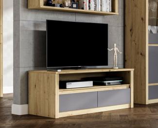 Lowboard "Malta" TV-Unterschrank 130cm grifflos artisan eiche grau