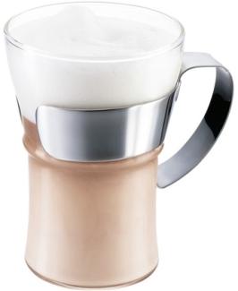 Bodum Assam Kaffeeglas mit Metallgriff 0,35 L 2 Stk. Glänzend