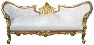 Barock Sofa Vampire Weiß/Gold - Limited Edition - Lounge Couch