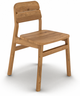 Stuhl Swig aus Wildeiche massiv geölt 50x53 cm mit Holzbeinen