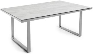 Kettler Gartentisch 160x95x75cm Edelstahl mit HPL Tischplatte hellgrau