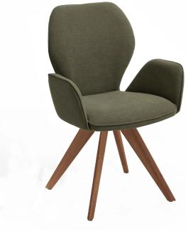 Niehoff Sitzmöbel Colorado Trend-Line Design-Armlehnenstuhl Nussbaum/Webstoff Drehbar Malea-R oliv