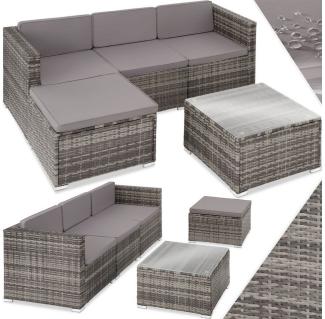 tectake Loungeset Rattan Lounge, (Set, 5-tlg), Gartenmöbel-Sets