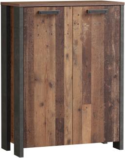 FORTE Clif Schrank, Holzwerkstoff, Grau/Braun, 86,7 x 115,1 x 41,6 cm