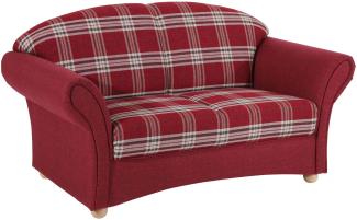 Sofa 2-Sitzer Kama Bezug Flachgewebe Buche natur / rot 21556