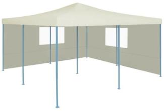 Faltpavillon mit 2 Seitenwänden 5x5 m Creme