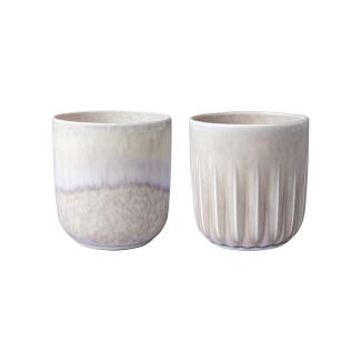 like. by Villeroy & Boch Perlemor Sand Becher Set 2tlg. Premium Porcelain beige 1951728403 / ! Vorteilset mit 6 * diesem Artikel und 4 EKM Living Trinkhalme aus Edelstahl !