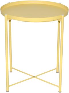 Metalltisch "Celli" rund mit abnehmbarer Tischplatte, gelb