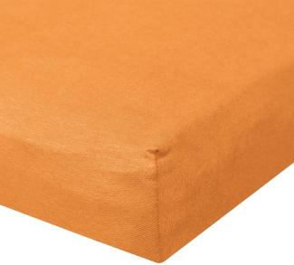 BettwarenShop Jersey Spannbetttuch Ultra-Stretch | 180x200 - 200x220 cm | orange