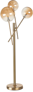 Tischlampe Rauchglas gold 70 cm 3-flammig Kugelform TAMESI