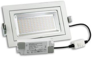 ISOLED LED Shop-Downlight Box, 32W, ausschwenkbar, weiß, ColorSwitch 300040006000K, dimmbar