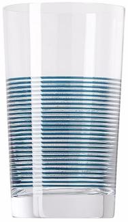 Thomas Nordic Stripes Becher, gestreiftes Trinkglas, Glas, Night Blue, 345 ml, 69184-321621-48140