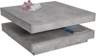 Couchtisch >BEN< in Beton-Optik aus Holzwerkstoff - 78x34x78cm (BxHxT)