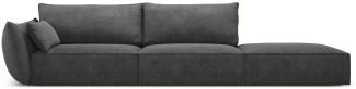 Micadoni 4-Sitzer Rechts Sofa Kaelle | Bezug Dark Grey | Beinfarbe Black Plastic
