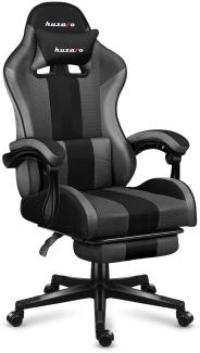 huzaro Force 4 7 Gaming Stuhl Bürostuhl Schreibtischstuhl Gamer Sessel bis 140 kg belastbar Duale Neigung Armlehnen Nackenkissen Lendenkissen Fußstütze Grau Mesh