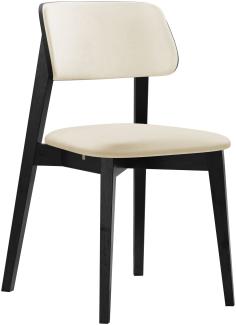Esszimmerstuhl Taskir C, Stuhl aus Buchenholz für Küche, Restaurant (Schwarz / Magic Velvet 2250)