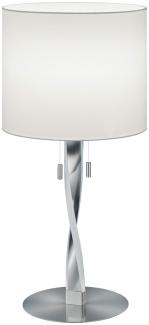 Große LED Tischlampe mit Stoffschirm Weiß und beleuchtetem Gestell, Höhe 62cm
