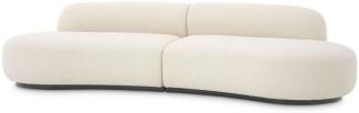 Casa Padrino Luxus Sofa Cremefarben / Schwarz 300 x 97 x H. 69 cm