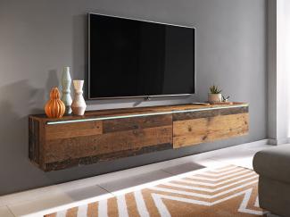 TV-Lowboard Stone 180, mit weißer LED Beleuchtung, Farbe: Old Style