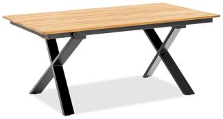 Niehoff Nolan Tischplatte aus massiven Teakholz geölt - mit einer Klappeinlage 100 cm 180/280x95 cm