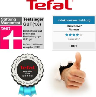 Tefal B12595 Jamie Oliver Edelstahl Bratpfanne 28cm + Deckel 4 TLG Pfannenset