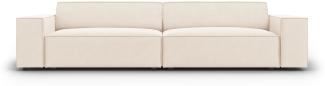 Micadoni 4-Sitzer Samtstoff Sofa Jodie | Bezug Light Beige | Beinfarbe Black Plastic