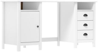 Schreibtisch Hill Range Weiß 150×50×74 cm Kiefer Massivholz