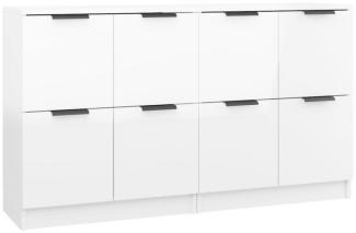 Sideboards 2 Stk. Hochglanz-Weiß 60x30x70 cm Holzwerkstoff [3115808]
