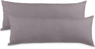aqua-textil Classic Line Kissenbezug 2er-Set 40 x 200 cm dunkel grau Baumwolle Seitenschläferkissen Bezug Reißverschluss