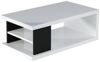 Konferenztisch KELLY, 110x60x41, weiß/mattschwarz