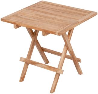 Teak Klapptisch KURSI ca. 50x50cm Natural Beistelltisch Gartentisch Tisch Massiv