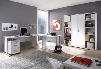 Büromöbel-Set OFFICE LINE Schreibtisch Eckschreibtisch Büroeinrichtung weiß