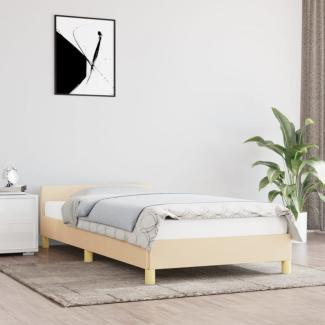 vidaXL Polsterbett mit Kopfteil Stoff 80 x 200 cm Creme