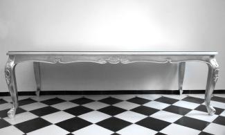 Casa Padrino Barock Luxus Esstisch Silber 250 cm x 100 cm - Esszimmer Tisch - Made in Italy - Luxury Collection
