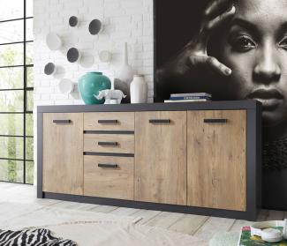 Sideboard Brügge Kommode 198cm Fresco Kastanie dekorative Rahmenoptik