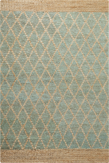 Teppich Jute grün beige 200 x 300 cm geometrisches Muster Kurzflor TELLIKAYA