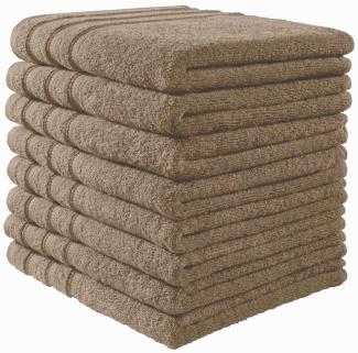 Handtuch Baumwolle Plain Design - Farbe: braun, Größe: 50x100 cm