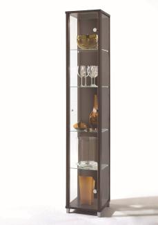 Glasvitrine >OPTIMA< in Wenge Dekor - 31,5x172x32cm (BxHxT)