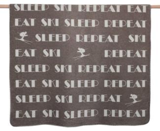 David Fussenegger Wohndecke Savona Eat Ski Repeat Schlamm (200x150cm) 02129350