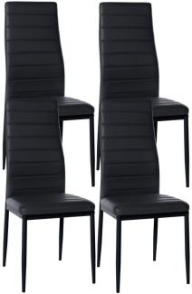 4er Set Esszimmerstühle Mayfair Kunstleder (Farbe: schwarz)