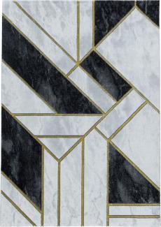 Kurzflor Teppich Nauro rechteckig - 160x230 cm - Goldfarbe