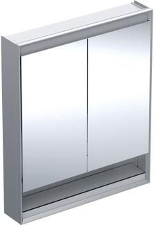 Geberit ONE Spiegelschrank mit ComfortLight, 2 Türen, Aufputzmontage, mit Nische, 75x90x15cm, 505. 832. 00, Farbe: Aluminium eloxiert - 505. 832. 00. 1
