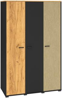 Kleiderschrank Colt Garderobenschrank 120x55x190cm schwarz Craft Gold Eiche Premium Steel