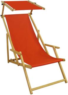 Holz-Liegestuhl Strandliege mit viel Zubehör nach Wahl, Stofffarbe terracotta V-10-309N