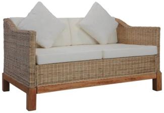 vidaXL 2-Sitzer-Sofa mit Auflagen Natur Rattan [283076]