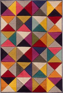 Designer-Teppich in lebhaften Farben, Geometrischer Muster, MEON BEN von Kadima Design. Größe: 80x150 cm