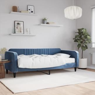 vidaXL Tagesbett mit Matratze Blau 90x200 cm Samt
