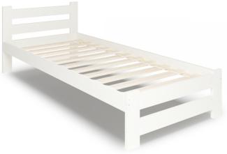 Bett aus Massivholz HEUREKA, 90x200, weiß