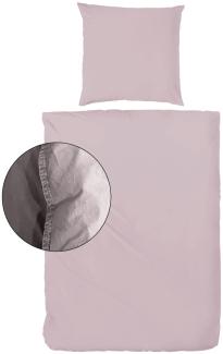 Traumhaft gut schlafen Stone-Washed-Bettwäsche aus 100% Baumwolle, in versch. Farben und Größen : Rosé : 80 x 80 cm, 155 x 220 cm