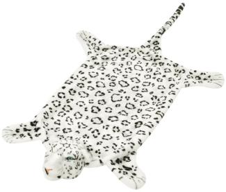 Plüsch Leopardenfell Teppich 139 cm Weiß